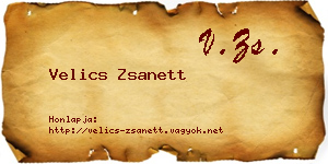 Velics Zsanett névjegykártya